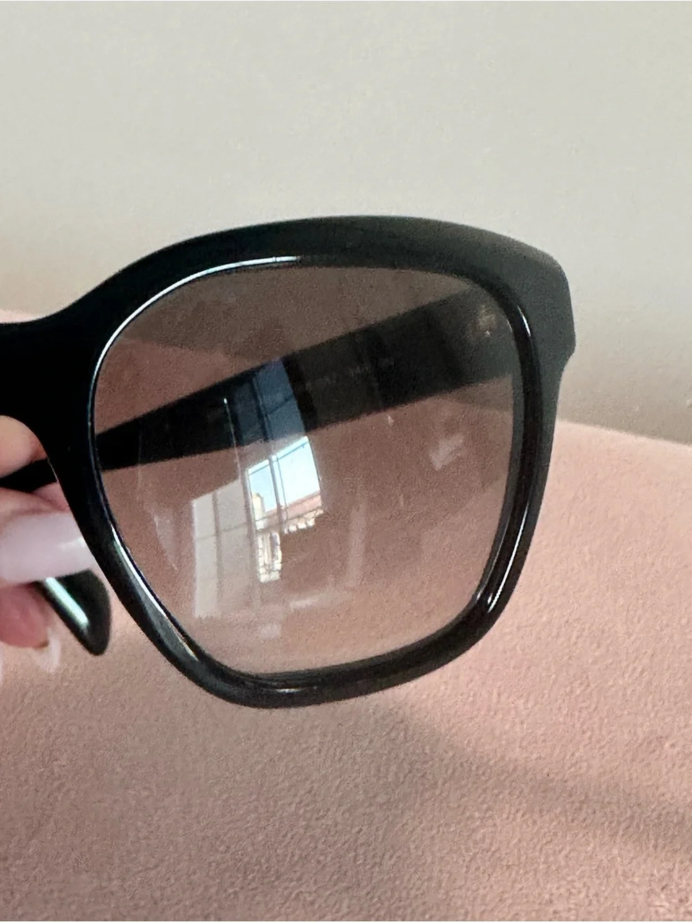 Prada Glossy Black Logo-Embossed Sunglasses - Picture 8 of 8